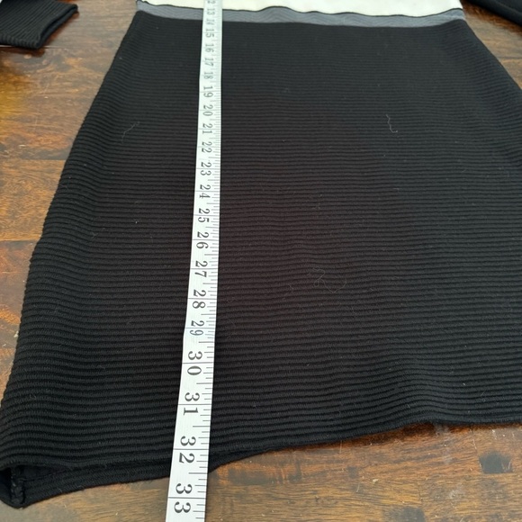 Krimson Klover Pearl Black Textured Wide Stripe Long Sleeve Sweater Dress Sz M - Picture 9 of 11